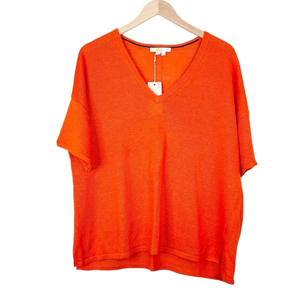 Boden Linen Knitted Shirt Orange Size 10